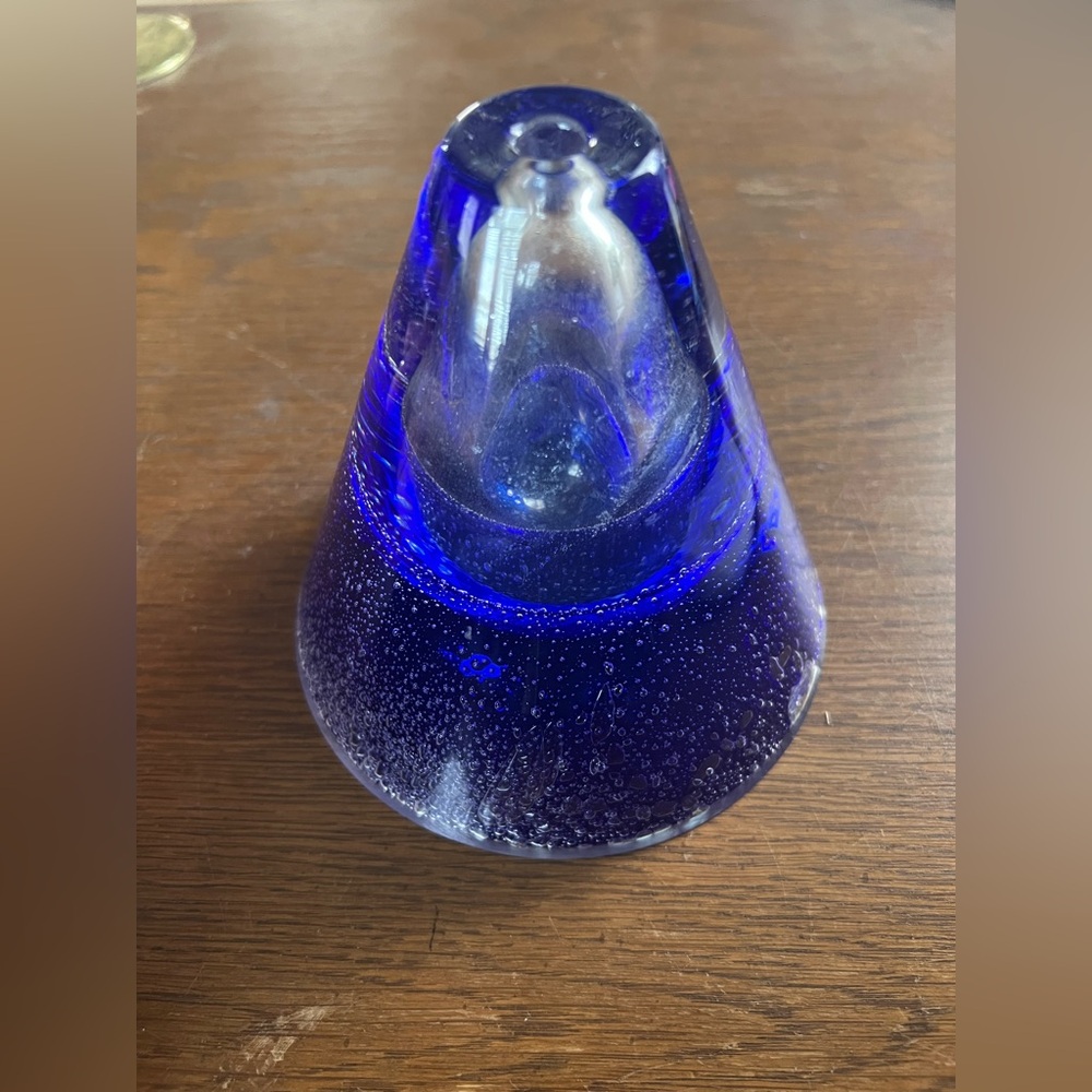 Vintage 70’s hand blown glass oil lamp (*B)